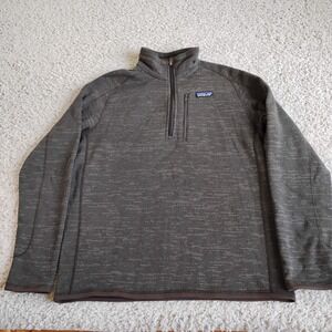 Patagonia Better Sweater Mens Medium Brown 1/4 Zip Fleece Pullover Hiking Lined